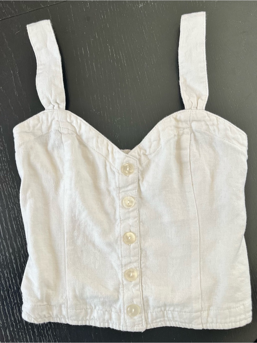 Abercrombie & Fitch White Smocked Crop Top, Size XS